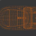 Orange And White Wooden Boat With Canopy And Comfortable Seats Design
