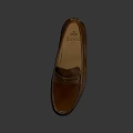 Classic Brown Leather Loafers With Slip On Style And Premium Material Design