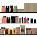 Colorful Decorative Ornament Set With Various Packaging On Multiple Shelves For Home