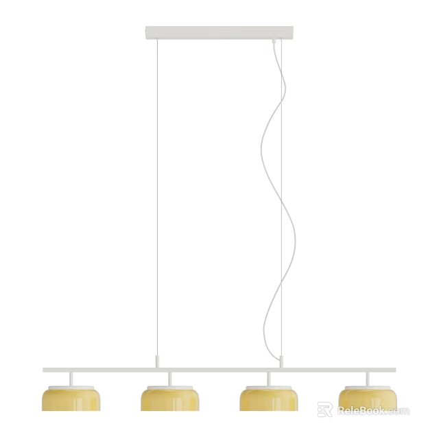 Modern Minimalist Hanging Chandelier With Spiral Curved Lines And Linear Base Design For Contemporary Interior 3d model 