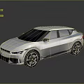 Silver Modern SUV With Sleek Lines Black Wheels And Black Windows 3d model