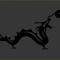 Black Dragon Sculpture With a Ball in Its Mouth Decorative Ornamental Art Piece