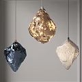 Modern Artistic Pendant Lights With Irregular Glass Shapes And Different Colors