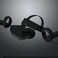Sleek VR Headset With Dual Controllers Premium Electronic Device For Virtual Reality 3d model