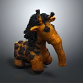 Knitted Giraffe Furniture Decor Toy With Orange And Black Spots Pattern