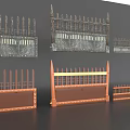 Various Decorative Room Partitions With Spiked Tops And Metal Wooden Frames