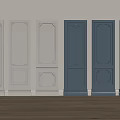 Various Styles Of Decorative Wall Panels In Light And Dark Blue With Carved Details