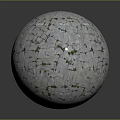 Artistic Decorative Mosaic Sphere With White Fragmented Tiles And Green Accents