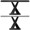 Modern Dining Table With Black X Shaped Cross Legs And Sleek Smooth Tabletop Surface 3d model