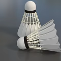 Two White Badminton Shuttlecocks With Feather Structure And Black Rubber Heads