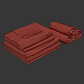 Bathroom Towels In Dark Brown With Striped Folded And Rolled Styles