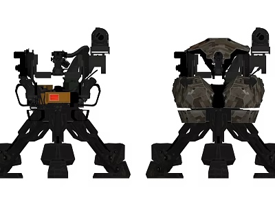 Advanced Military Weapon System With Camouflage Design Mechanical Structure And Tripod Stand 3d model