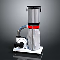 Efficient Computer Cooling System With Cylindrical Top Black Handle Red Stripe And Hose 3d model