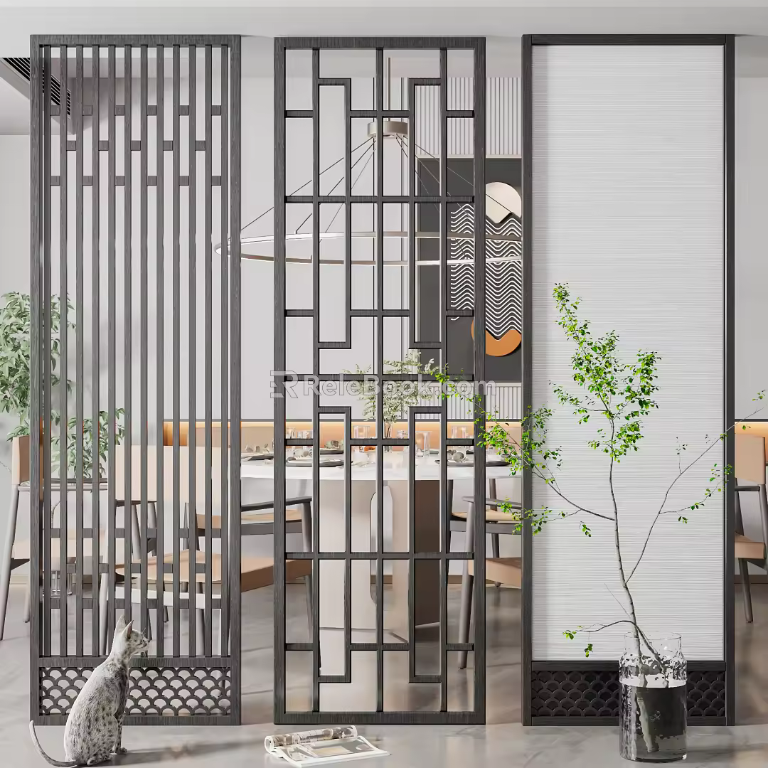 New Chinese Partition Screen 3d model