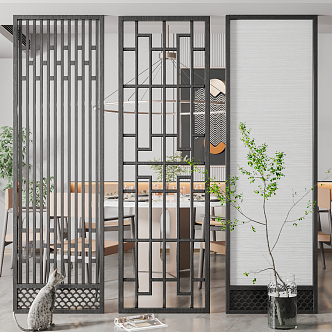 New Chinese Partition Screen 3d model