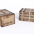 Wooden Military Storage Boxes With Straps And Not For Resale Labels