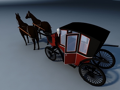 European-style carriage sightseeing bus tour bus 3d model