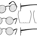 Round Lens Glasses With Frame Structure Multiple Front And Side Views For Daily Use
