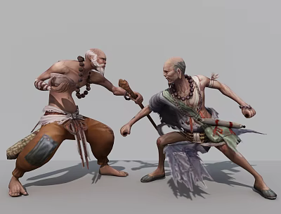 Modern game characters still compete 3d model Modern game characters still compete 3d model