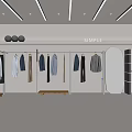 Modern Clothing Store Interior With Hanging Clothes Racks Full Length Mirror And Bright Shopping Space