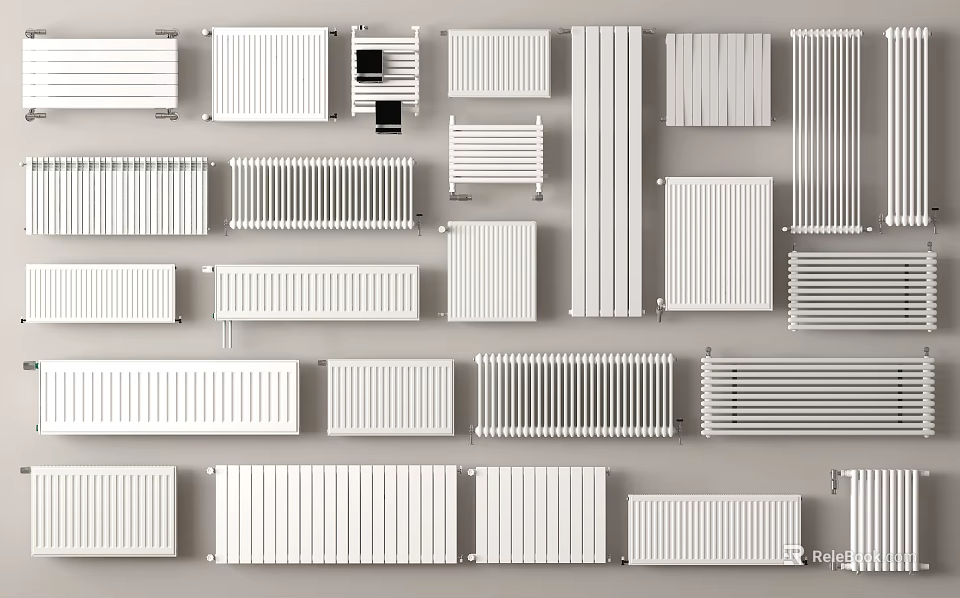 White Radiators Collection With Various Styles And Designs For Home Interior 3d model 