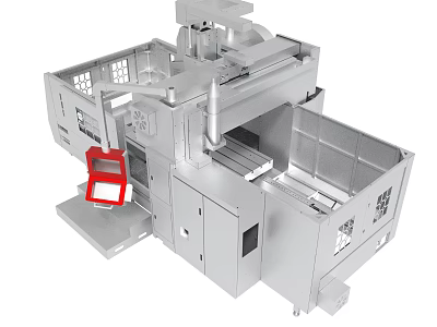 Industrial Metal Processing Machine With Control Panel And Structural Components 3d model