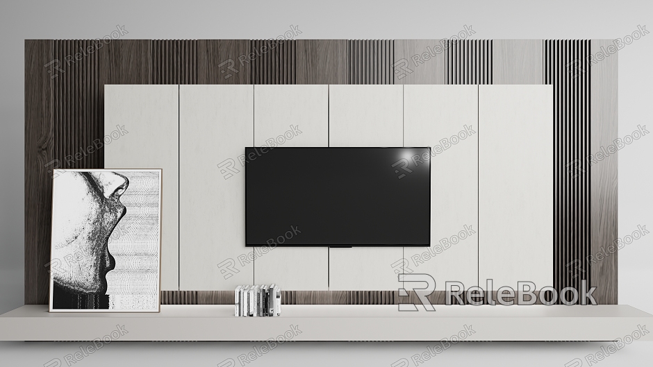 Modern TV background wall Simple TV wall model