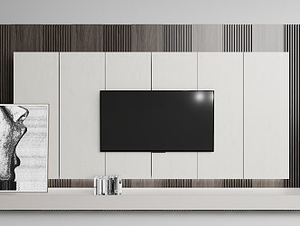 Modern TV background wall Simple TV wall 3d model