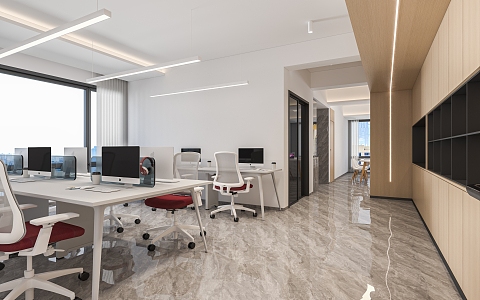 modern public office area office 3d model