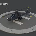 Military Helicopter Detailed Cockpit Interior Design With Advanced Controls and Instrument Panel