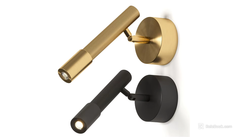 Modern Gold and Black Wall Lamps with Sleek Contemporary Design for Home 3d model 