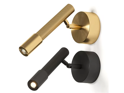 Modern Gold and Black Wall Lamps with Sleek Contemporary Design for Home 3d model