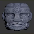 Traditional Headdress With Intricate Carved Design And Decorative Patterns