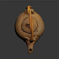 Handcrafted Teapot With Orange Woven Handle And Textured Brown Body
