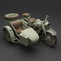 Modern Motorcycle Military Motorcycle 3d model