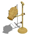 Vintage Brass Table Lamp With Adjustable Arm Round Base And Warm Light