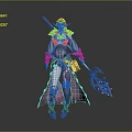 Elegant Female Elf Game And Movie Character With Purple Cloak Silver Spear And Jeweled Armor