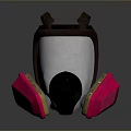 Tactical Military Weapon With Brown Straps White Filter Pink Sides And Black Respirator