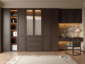 French Middle Style Wardrobe 3d model
