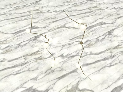Modern Wall Lamps With Sleek Metal Frame And White Shade On Marble Surface 3d model