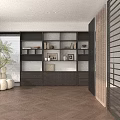Modern Room Divider Screens With Grid Patterns Vertical Slats And Wooden Frames 3d model