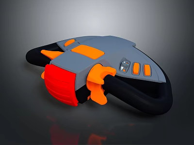 Stylish Handheld Tool With Gray Body Red Component Orange Accents And Black Handle 3d model