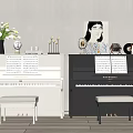 Modern Piano 3d model