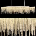 Linear Modern Crystal Chandelier With Hanging Crystal Strips And Elegant Design