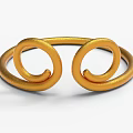 Elegant Golden Double Spiral Ring Shaped Decorative Ornament Set For Interior Decor