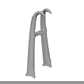 Sturdy Gray Metal Bracket Structure With Curved Arms And Supportive Legs 3d model