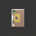 Modern Home Office Interior With Desk Dual Monitors Green Plant And Wall Clock