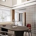 Modern Duplex Living Room Interior Design With Sofa Coffee Table Staircase And Bookshelf