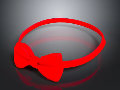 Red Bow Hairband Fashionable Daily Hair Accessory For Women And Girls 3d model