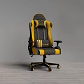 Lancer Black Yellow Gaming Chair Ergonomic Design Padded Seat Armrests With Rolling Wheels